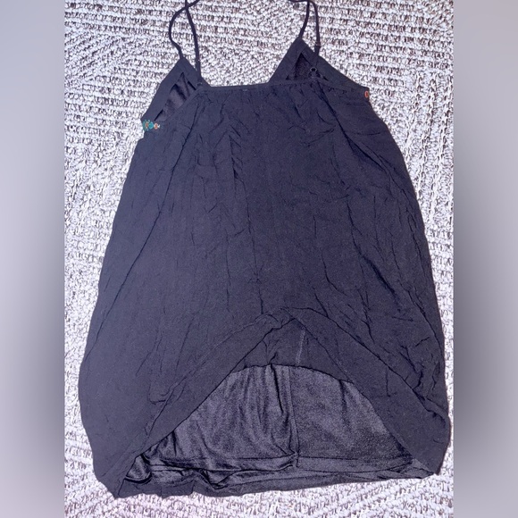 Entro Black mini swing dress with embroidered Embellishments size medium lined - Picture 3 of 3